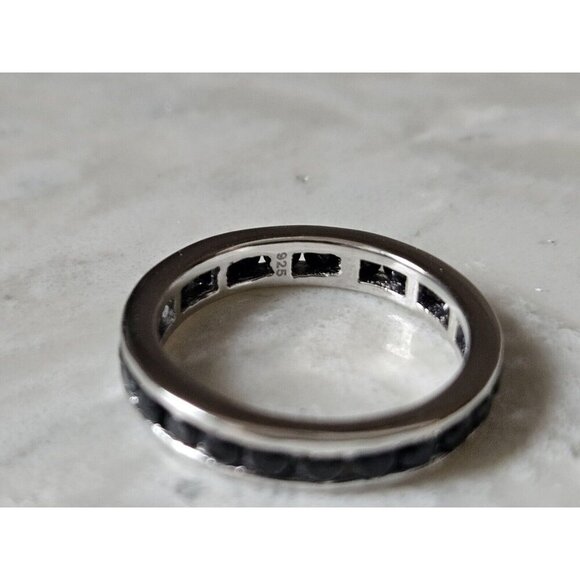 Sterling Silver Infinity Band With 24 Black Sapphires - Picture 5 of 12